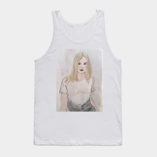 Elle Fanning Watercolor Tank Top